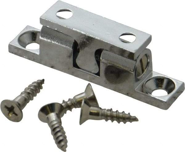 Sugatsune - 1.97" Long x 0.39" Wide x 0.63" High, Zinc Alloy Tension Catch - Chrome Plated, 2.9(6.4) N/Lb Pull Force, 3.1(6.8) N/Lb Push Force, 1-3/16" Long Strike, 23/64" Wide Strike - Apex Tool & Supply