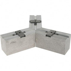 Abbott Workholding Products - Tongue & Groove Attachment, Square Soft Lathe Chuck Jaw - 3 Jaws, Aluminum, 2-1/8" Btw Mount Hole Ctrs, 6-1/2" Long x 2-1/2" Wide x 3" High, 0.4724" Groove, 0.4724" & 12mm Fastener - Apex Tool & Supply