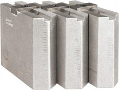 Abbott Workholding Products - Tongue & Groove Attachment, Square Soft Lathe Chuck Jaw - 3 Jaws, Aluminum, 2-1/8" Btw Mount Hole Ctrs, 4-1/2" Long x 1-1/2" Wide x 4" High, 1/2" Groove, 1/2" Fastener - Apex Tool & Supply
