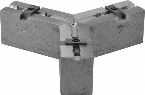 Abbott Workholding Products - Tongue & Groove Attachment, Square Soft Lathe Chuck Jaw - 3 Jaws, Aluminum, 1-3/4" Btw Mount Hole Ctrs, 4" Long x 1-1/2" Wide x 2" High, 5/16" Groove, 3/8" Fastener - Apex Tool & Supply