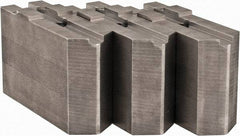 Abbott Workholding Products - Tongue & Groove Attachment, Square Soft Lathe Chuck Jaw - 3 Jaws, Steel, 1.5748" Btw Mount Hole Ctrs, 4-1/2" Long x 1-1/2" Wide x 3" High, 0.4724" Groove, 0.4724" & 12mm Fastener - Apex Tool & Supply