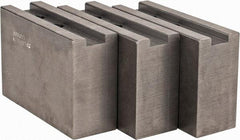 Abbott Workholding Products - 1.5mm x 60° Serrated Attachment, Square Soft Lathe Chuck Jaw - 3 Jaws, Steel, 1.1811" Btw Mount Hole Ctrs, 4-1/2" Long x 1-1/2" Wide x 3" High, 0.6299" Groove, 0.4724" & 12mm Fastener - Apex Tool & Supply