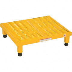 Vestil - 5" High x 24" Wide x 24" Deep, Yellow Step Stand - Steel, 500 Lb Capacity - Apex Tool & Supply