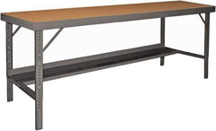 Durham - 120 Wide x 36" Deep x 26" High, Steel Workbench - Folding Legs, Gray - Apex Tool & Supply
