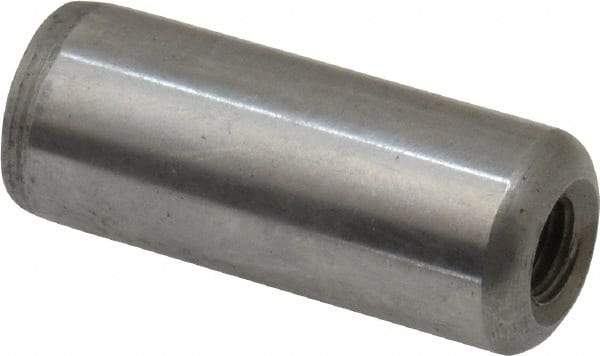 Gibraltar - 1/2" Diam x 1-1/4" Pin Length C-1215 Case Hardened Steel Pull Out Dowel Pin - 1 Beveled & 1 Threaded End - Apex Tool & Supply
