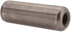 Gibraltar - 1/2" Diam x 1-1/2" Pin Length C-1215 Case Hardened Steel Pull Out Dowel Pin - 1 Beveled & 1 Threaded End - Apex Tool & Supply
