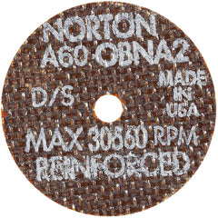 2″ × 0.060″ × 1/8″ Small Diameter Cut-Off Wheel Type 01 Straight 60 Grit Aluminum Oxide - Apex Tool & Supply