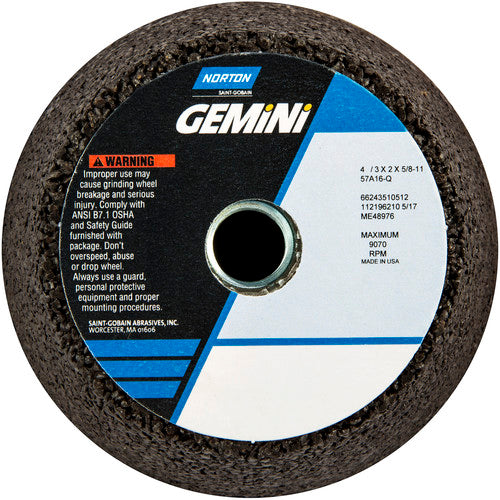 4″ / 3″ × 2″ × 5/8″-11 Gemini Snagging Wheel Type 11 Flaring Cup 16 Grit Aluminum Oxide - Apex Tool & Supply