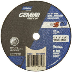 4″ × 1/8″ × 3/8″ Gemini Small Diameter Cut-Off Wheel Aluminum Oxide - Apex Tool & Supply