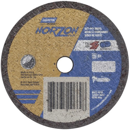 3″ × 0.035″ × 3/8″ NorZon Plus Small Diameter Cut-Off Wheel Type 01 Straight Aluminum Oxide - Apex Tool & Supply