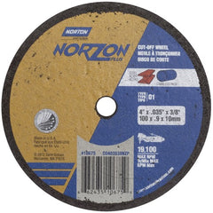 4″ × 0.035″ × 3/8″ NorZon Plus Small Diameter Cut-Off Wheel Type 01 Straight Aluminum Oxide - Apex Tool & Supply