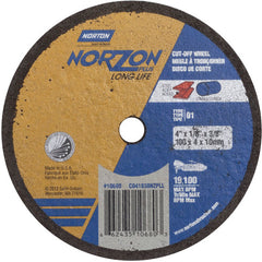 4″ × 1/8″ × 3/8″ NorZon Plus Small Diameter Cut-Off Wheel Type 01 Straight Aluminum Oxide - Apex Tool & Supply