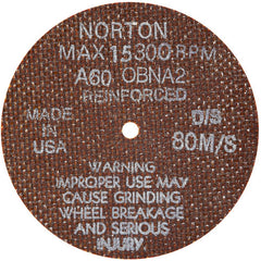 4″ × 0.035″ × 1/4″ Small Diameter Cut-Off Wheel Type 01 Straight 60 Grit Aluminum Oxide - Apex Tool & Supply