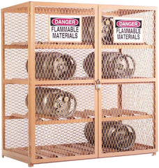Durham - 3 Shelf Gas Cylinder Storage Cabinet - Steel, 60" Wide x 30" Deep x 71-3/4" High - Apex Tool & Supply