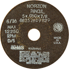 5″ × 1/2″ × 7/8″ NorZon Plus Right Angle Cut-Off Wheel Type 01 Straight 36 Grit - Apex Tool & Supply