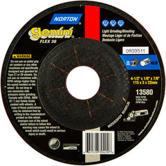 ‎4-1/2″ × 1/8″ × 7/8″ Gemini Non-Woven Depressed Center Wheel Type 27 36 Grit - Apex Tool & Supply