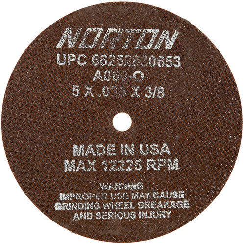 5″ × 0.035″ × 3/8″ Small Diameter Cut-Off Wheel Type 01 Straight 60 Grit Aluminum Oxide - Apex Tool & Supply