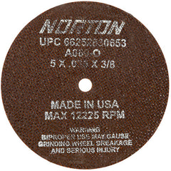 5″ × 0.035″ × 3/8″ Small Diameter Cut-Off Wheel Type 01 Straight 60 Grit Aluminum Oxide - Apex Tool & Supply