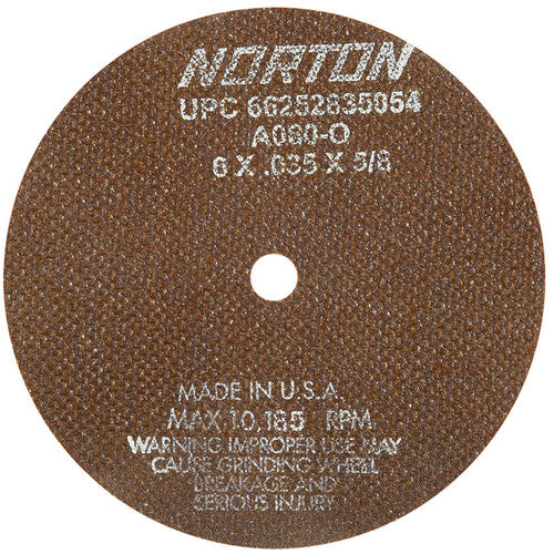 6″ × 0.035″ × 5/8″ Toolroom Cut-Off Wheel Type 01 Straight 60 Grit Aluminum Oxide - Apex Tool & Supply