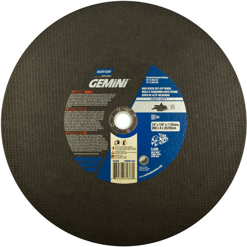 14″ × 1/8″ × 1″ Metal High Speed Cut-Off Wheel Type 01 Straight Aluminum Oxide - Apex Tool & Supply