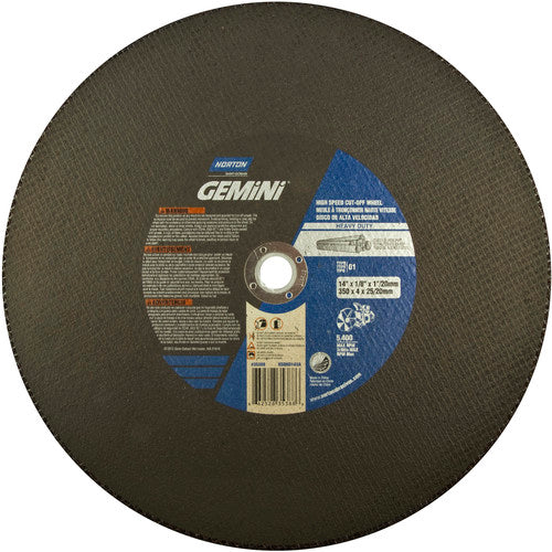 14″ × 1/8″ × 1″ Ductile HD High Speed Cut-Off Wheel Type 01 Straight 24 Grit - Apex Tool & Supply
