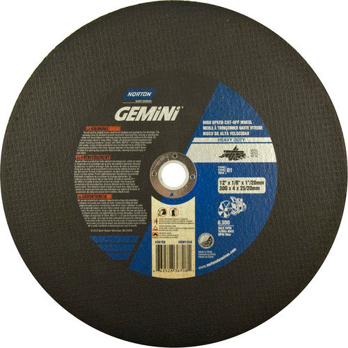 12″ × 1/8″ × 1″ Metal HD High Speed Cut-Off Wheel Type 01 Straight 24 Grit Aluminum Oxide - Apex Tool & Supply