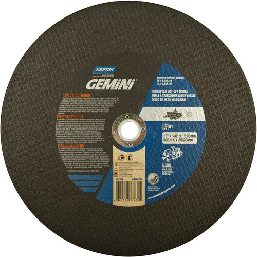 12″ × 1/8″ × 1″ Metal High Speed Cut-Off Wheel Type 01 Straight Aluminum Oxide - Apex Tool & Supply