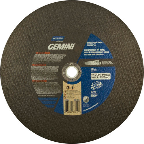 12″ × 1/8″ × 1″ Ductile High Speed Cut-Off Wheel Type 01 Straight 24 Grit Silicon Carbide - Apex Tool & Supply