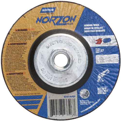 ‎6″ × 1/8″ × 5/8″-11 NorZon Plus Non-Woven Depressed Center Wheel Type 27 24 Grit - Apex Tool & Supply
