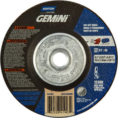 ‎4-1/2 × 3/32 × 5/8 - 11″ Gemini Cutting Wheel A 30 Q BDA Type 27/42 - Apex Tool & Supply
