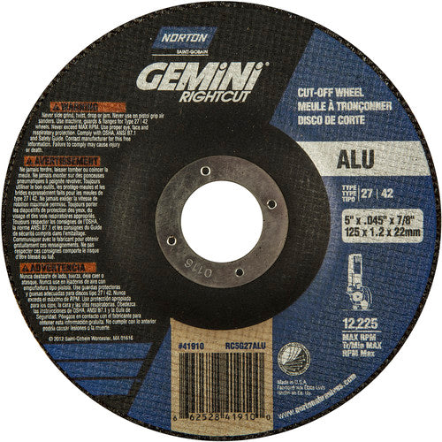 5″ × 0.045″ × 7/8″ Gemini Non-Woven Depressed Center Wheel Type 27 24 Grit - Apex Tool & Supply