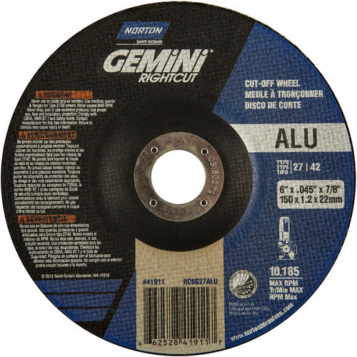 6″ × 0.045″ × 7/8″ Gemini Non-Woven Depressed Center Wheel Type 27 24 Grit - Apex Tool & Supply
