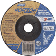 4″ × 1/8″ × 5/8″ NorZon Plus Non-Woven Depressed Center Wheel Type 27 Ceramic Alumina / Zirconia Alumina - Apex Tool & Supply