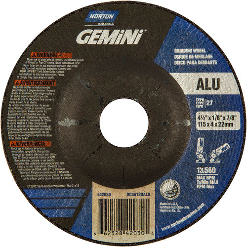 ‎4-1/2″ × 1/8″ × 7/8″ Gemini Non-Woven Depressed Center Wheel Type 27 46 Grit - Apex Tool & Supply