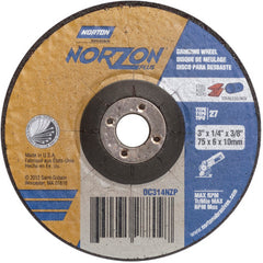 3″ × 1/4″ × 3/8″ NorZon Plus Non-Woven Depressed Center Wheel Type 27 20 Grit - Apex Tool & Supply