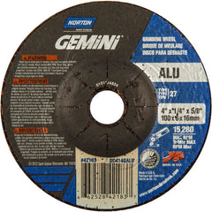 4 × 1/4 × 5/8″ Gemini ALU Grinding Wheel A 46 Q BDA Type 27 - Apex Tool & Supply