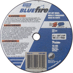 4″ × 1/8″ × 3/8″ BlueFire Small Diameter Cut-Off Wheel Type 01 Straight - Apex Tool & Supply