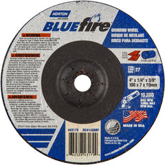 4″ × 1/4″ × 3/8″ BlueFire Non-Woven Depressed Center Wheel Type 27 Zirconia Alumina / Aluminum Oxide - Apex Tool & Supply