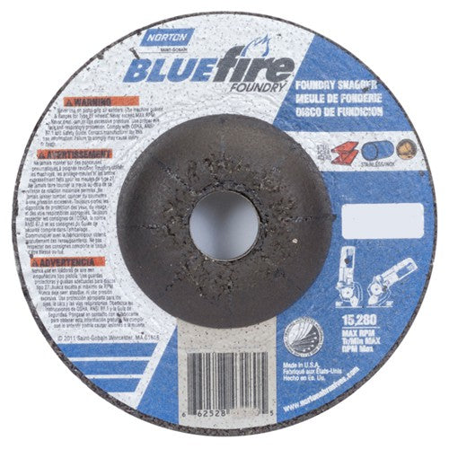 4″ × 1/4″ × 5/8″ BlueFire Non-Woven Depressed Center Wheel Type 27 Zirconia Alumina / Aluminum Oxide - Apex Tool & Supply