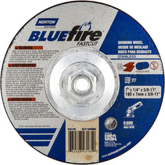 7″ × 1/4″ × 5/8″ BlueFire Non-Woven Depressed Center Wheel Type 27 Zirconia Alumina / Aluminum Oxide - Apex Tool & Supply