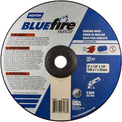 9″ × 1/4″ × 7/8″ BlueFire Non-Woven Depressed Center Wheel Type 27 Zirconia Alumina / Aluminum Oxide - Apex Tool & Supply