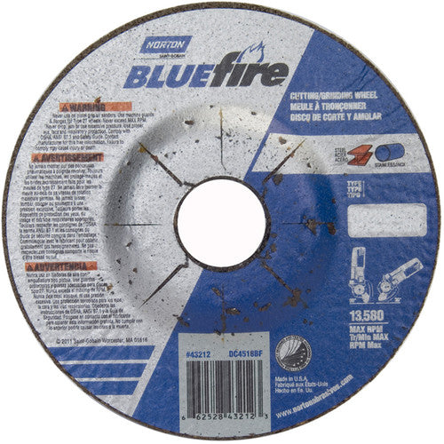 ‎4-1/2 × 1/8 × 7/8″ BlueFire Grinding Wheel ZA 30 U Type 27 - Apex Tool & Supply