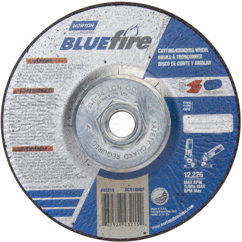 ‎5 × 1/8 × 5/8 - 11″ BlueFire Grinding Wheel ZA 30 U Type 27 - Apex Tool & Supply