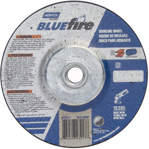 ‎5 × 1/4 × 5/8 - 11″ BlueFire Grinding Wheel ZA 24 S Type 27 - Apex Tool & Supply