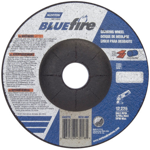 5 × 1/4 × 7/8″ BlueFire Grinding Wheel ZA 24 S Type 27 - Apex Tool & Supply