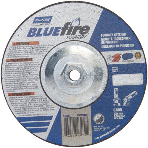 7″ × 1/8″ × 5/8″ BlueFire Non-Woven Depressed Center Wheel Type 27 Zirconia Alumina / Aluminum Oxide - Apex Tool & Supply