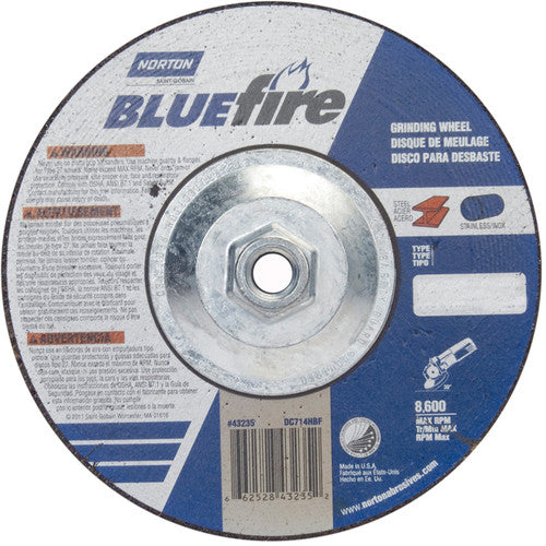 ‎7 × 1/4 × 5/8 - 11″ BlueFire Grinding Wheel ZA 24 S Type 27 - Apex Tool & Supply