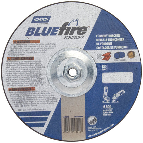 9″ × 1/8″ × 5/8″ BlueFire Non-Woven Depressed Center Wheel Type 27 Zirconia Alumina / Aluminum Oxide - Apex Tool & Supply