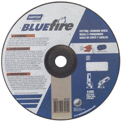 9″ × 1/8″ × 7/8″ BlueFire Non-Woven Depressed Center Wheel Type 27 Zirconia Alumina / Aluminum Oxide - Apex Tool & Supply