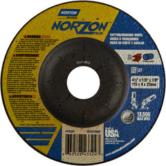 ‎4-1/2″ × 1/8″ × 7/8″ NorZon Plus Non-Woven Depressed Center Wheel Type 27 - Apex Tool & Supply